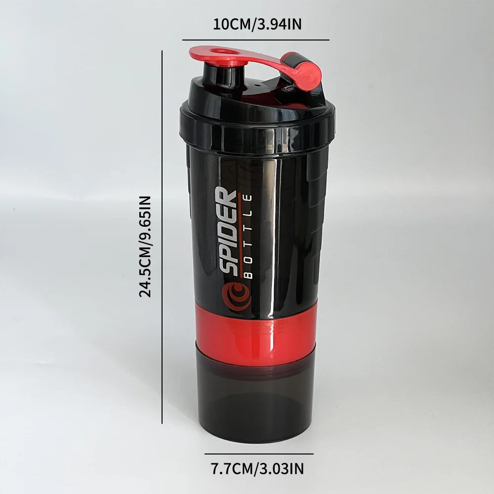 Bouteille de protéines Shaker à 3 couches